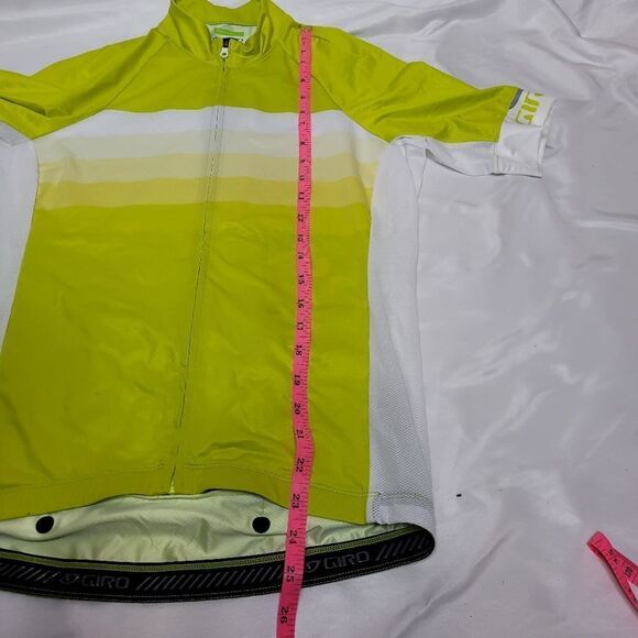 GIRO neon yellow stripe‎ chrono expert renew stretch full zip biking jersey M - Picture 11 of 12